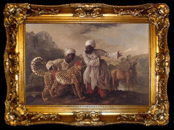 framed  George Stubbs Cheetah and Stag with Two Indians, ta009-2